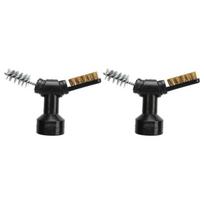 2PCS ABS Handle Car Battery Brush Rust Removal Tool  Clear Carbon Clogged Injector Nozzle juoda