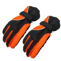 Waterproof Winter Skiing Gloves Non-slip Snowboard Gloves Thickened Thermal Gloves  for Men Women oranžinė