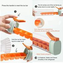 2pcs 6 Grids Ice Cube Molds Easy Release Ice Cube Tray with Lid Press Ice Cube Maker  Outdoor