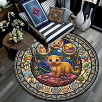 Royal Fruits Crafts Round Area Rug Under Office Chairs Bedroom Living Room Home Decor 80cm x 80cm