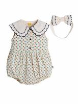 Lovely Maylee Ruffle Baby Bodysuit and Hairband Matching Set 70 kreminė