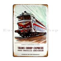 Trans Europe Express Vintažinis Metalinis Ženklas Spausdinimas Garažas Klubas Urvas Vintažinis Tapyba Skardinis Ženklas Plakatas 20x30cm（7.8x11.8inch）