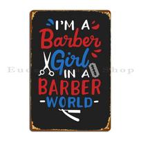 Barber Girl Metal Plaque Poster Club Kitchen Wall Decor Character Classic Tin Sign Poster 20x30cm（7.8x11.8inch）