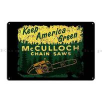 Mcculloch Chinsaws Usa Metal Plaque Poster Garage Custom Wall Cave Party Designer Tin Sign Poster 20x30cm（7.8x11.8inch）