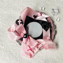 Lace Magnetic Anime Badge Holder Bear Ornate Ribbon Badge Flower Pins Display Base  Badge Display Pink-Style A