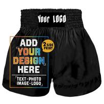 Custom MMA Muay Thai shorts, bring your design or brand logo Taekwondo pants adult children sanda boxing pants for men and women XXS juoda