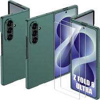 Case for Samsung Galaxy Z Fold 8 Ultra, Rigid Shockproof Protection - Night Green - 2 Tempered Glasses žalia