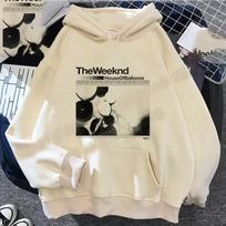 Singer The Weeknd Men's Sweatshirt Autumn and Winter Street Leisure Fitness Jogging Sports Adult Hooded Pullover L black