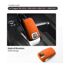 For Peugeot 508 2008 4008 5008 Gear Shift Knob Boot Cover Trim Stickers Made of Alcantara Car Premium lnterior Tuning Accessory oranžinė