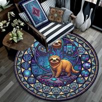 Cyber Sloth Mandala Round Football Size 5 Adult Ball Suitable for Training Matches and Outdoor Team. 80cm x 80cm