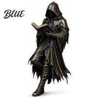 Dark Aesthetic Figurine Gothic Grim Reaper Bookshelf Statue Academia Shelf Decor Vintage Spooky Occult Desktop Hooded Harvester Sculpture Figurine, A
