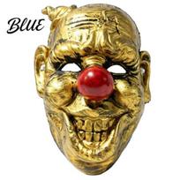 Creepy Red Nose Mask Halloween Clown Mask Adjustable Straps Party Realistic Pleated Horror Costume for Cosplay And Stage Performance Props auksinė