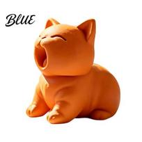 3D Printed Cat Figurine Figurine Cute Screaming Ornament Creative 3d Printing Shelf Decor Kitten Sculpture Desktop Decoration for Home Office Small oranžinė