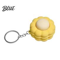 Stress Relief Keychain Corn Shape Fidget Toy 3D Printed Decompression Button Pendant Fine Texture Pendant Smooth Keyring for Students Adults