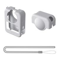 Full Body Silicone Protector For 360 Camera Shockproof Lens Cover Anti Drop Design Easy Battery Replacement Access šviesiai pilka spalva