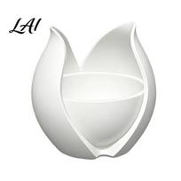 Modern Desktop Plant Pot Tulip Flower Shape Planter 3D Printed Decorative Pot Minimalist White Planter Container for Home Office Desk Decor Tabletop