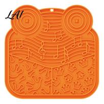 Slow Feeder for Dogs Pet Lick Mat Suction Cup Multi-Texture Design Cat Mat Silicone Feeding Cats And Thick Treat oranžinė