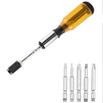 Ratchet Screwdriver Push Pull for w/ 5 Screwdriver Heads Spiral Ratchet Screwdri 1