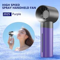 Portable Misting Fan, 5 Speeds, 1200mAh Rechargeable, 35ml Water Tank, Lightweight Quiet USB Fan for Outdoor Travel violetinė