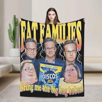 Fat Families Uk TV Comedy Meme Funny Blanket Multi-size Super Soft Cozy Throw Blankets for Sofa Couch and Bed Size: 75*100cm, Weight: 230 GSM