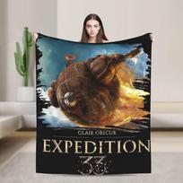 Retro Video Game Clair Obscur Expedition 33 Blankets Flannel Throw Blanket For Outdoor Soft Design Quality Bedspread Gift Size: 75*100cm, Weight: 230 GSM