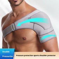 Breathable Neoprene Reusable 10mm Gel Ice Pack Shoulder Wrap Extender Strap Cold Therapy for Rotator Cuff Injuries Running S pilka spalva