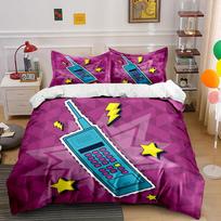 Walkie-talkies, stars, lightning. Bedding sets Duvet cover sets Duvet covers Pillowcases(1*Duvet Cover 2*Pillowcases without duvet insert) 135x200cm