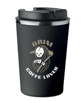 Kubek termiczny premium z nadrukiem grim coffe lover reaper 350ml kt_062