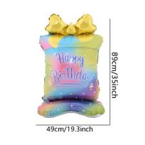 1pc Standing Colorful Cake Gift Box Shaped Balloon Birthday Party Atmosphere Decoration Gathering Event Gift Prop others