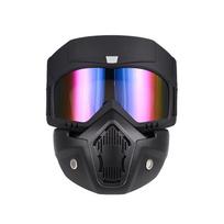 Cycling Protective Goggles Safety Face Shield Off-Road Motorbike ATV Snowboarding Wind Dust UV Protection 038 Black Frame Flame Lens
