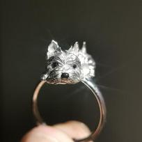 Retro Dog Rings Silver Color Animal Finger Ring Fashion Pet Rings  Valentine Day sidabras