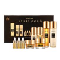 BERGAMO Real 24K Gold Collagen 9-Piece Skincare Set – Luxury Anti-Aging & Firming Collection