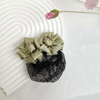 Sweet Korean Bun Snood Crystal Hairgrips Cover Net Headwear Flower Hair Bun  Professional Headdress Style3