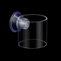 Transparent Aquarium Suction Cup Feeder Acrylic Floating Fish Food Tray  Feeding Fishes S-round