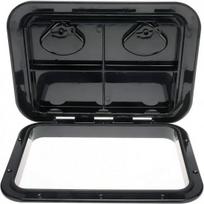 Deck Hatch Boat Deck Hatch Access Hatch and Lid Marine Hatch for Boat 12-3/8  X 17-1/4  - White - 315mmx440mm (Black)