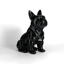 Adorable French Bulldog Sculpture Home Living Room Bedside Table Decoration Cute Pet Themed Figurine (black,S) juoda