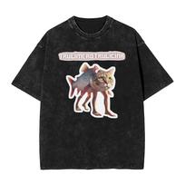 Trippi Troppi Cat Shrimp T Shirts Hip Hop Washed 100% Cotton Harajuku T-Shirts  Fashion Men Women Streetwear Summer Tee Shirt S įvairiaspalvis