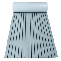 2400*450mm Eva Foam Faux Teak Boat Deck Mat Sheet Teak Yacht Marine Floor Waterproof Pontoon Brown Black Flooring MotorBoats gray black