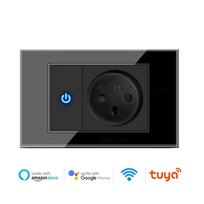 Melery Wifi Smart Israel Wall Socket Light Switch Tempered Glass Panel Wireless Voice Remote Control Alexa Google Home Assistant juoda