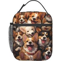 Corgi Lunch Box For Kids, Insulated Cute Dog Cartoon Bag,Polyester Cooler Pet Lovers Handbags Case For School Picnic One Size