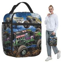 Classic Monster Jam Truck Pattern Insulated Lunch Bag for Kids School Cooler Thermal Food Box Tote Lunch Boxes Container One Size