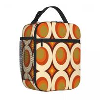 Bestselling Mid-Century Modern 70s Canvas Texture Bento Bag Business Travel Meal Outdoor Lunch Bag One Size