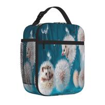 Bestselling Hedgehogs- Dandelions. Photographer Eremina Elena Ruffled Durable Lunch Bag Nursery Food Thermal Food Carrier One Size