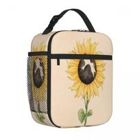 Bestselling Cat In Sunflower With Ladybird Striped Cooler Tote After School Snack Meal Prep Bag One Size