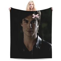 Bow Damon Salvatore Blanket Quality Super Warm Bedding Throws Spring Kids Adult Living Room Print Bedspread Size: 75*100cm, Weight: 230 GSM