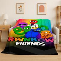 Game R-Rainbow Friends Cartoon Flannel Blanket Soft Warm Throw Blanket for Bedroom Living Room Bed Travel Camping Picnic Kid Size: 75*100cm, Weight: 230 GSM