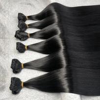 12A Chinese Hair Double Drawn Lace Front Bangs Straight Extension Virgin Human Hair Bulk Can Be Permed (as the picture,Deep Wave&8 inches)