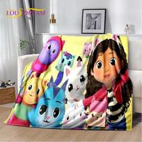 Cartoon Cute Gabbys Dollhouse Girl Soft Blankets,Keep Warm Throw Blanket Comfortable Blanket for Picnic Beds Sofa Home Bedroom Size: 75*100cm, Weight: 230 GSM