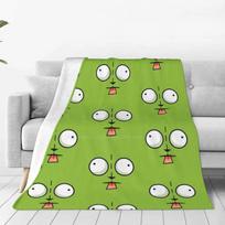 Gir Face-Invader Zim Cartoon Soft Warm Light Thin Blanket Gir Face Gir Artwork Cartoon Invader Zim Gir Invader Zim Artwork Gir Size: 75*100cm, Weight: 230 GSM