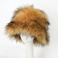 Factory Direct  Bulk Order Women's Colorful Faux Fur Fisherman Hat, Fluffy Rainbow Fur Winter Warm Accessory Custom Size